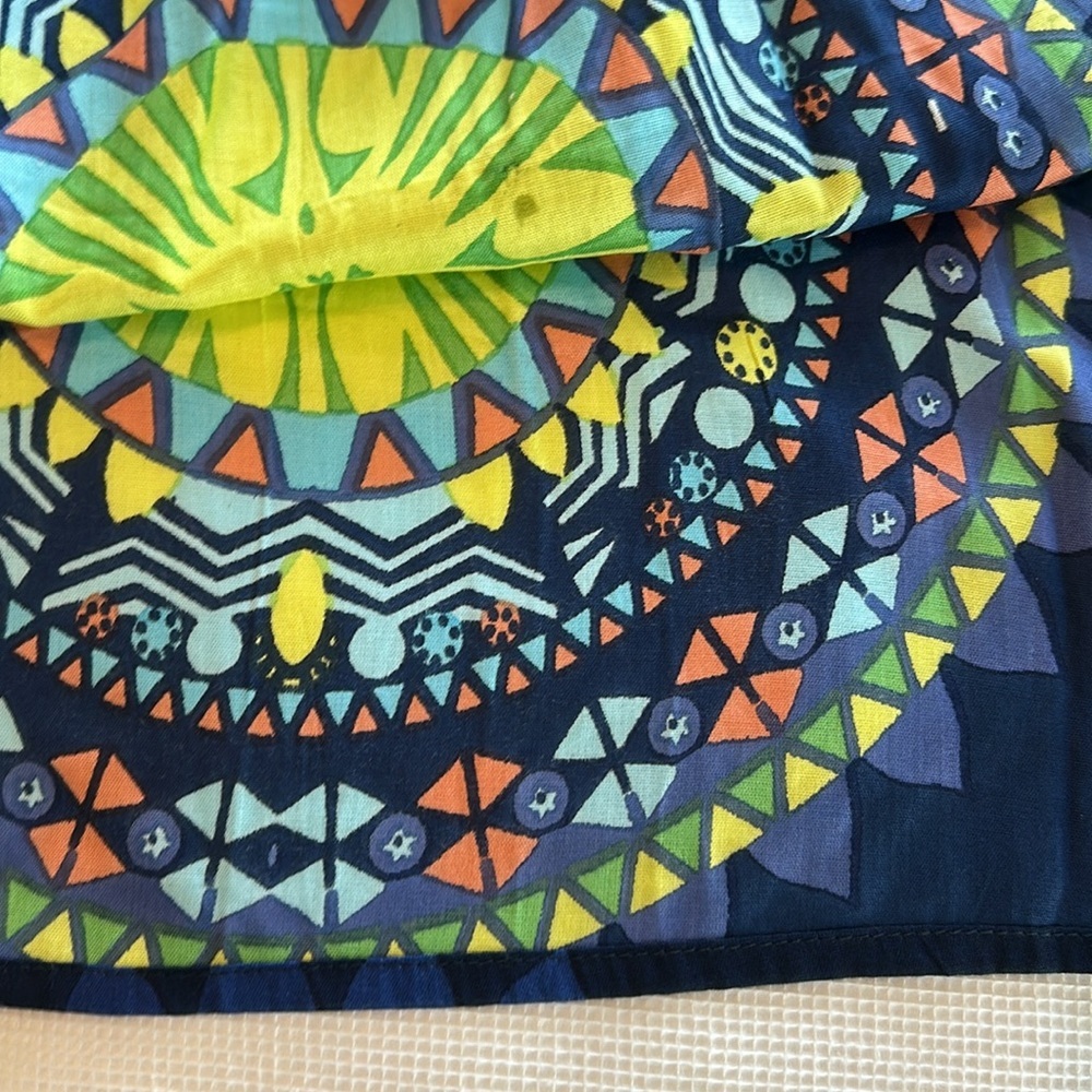 Colorful Patterned Tunic Cover-up Dress Size Large 100% Viscose - Picture 14 of 14